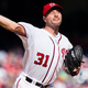 Washington Nationals pitcher Max Scherzer makes a big, fussy show of walking someone, probably. (Photo: Patrick McDermott / Getty)